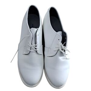 Bates Lites 7131 White Leather Oxford Shoes Size 10W